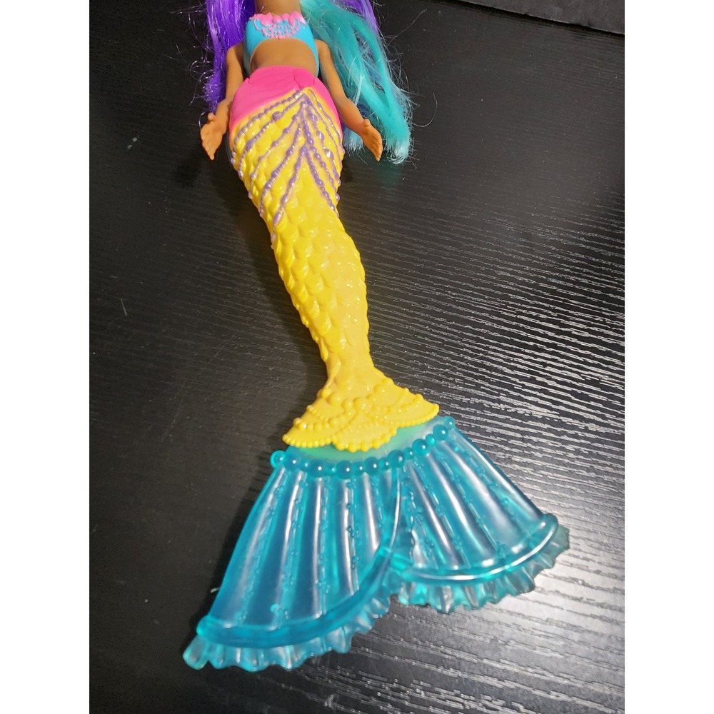 Barbie Mermaid Doll 2019 Purple Teal Hair Yellow Blue‎ Tail - Picture 4 of 7
